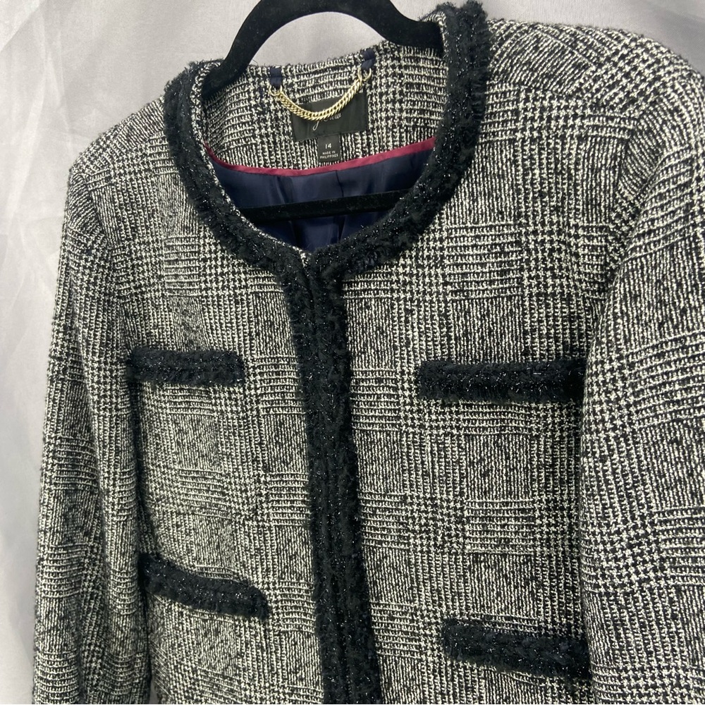 J.Crew Women’s Glen Plaid Lady Blazer Jacket Size 14 Office Professional - Picture 9 of 10